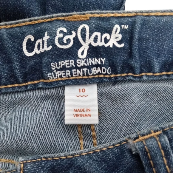 CAT & JACK GIRL'S SUPER SKINNY BLUE JEANS SIZE 10‎ VGC - Picture 6 of 6